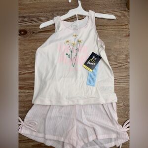 NWT Art class pjs  Cream Tank with Pink Lettering & Daisy Print